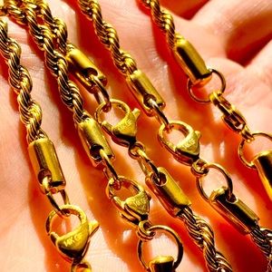 14k 5x Gold Plated Rope Chain